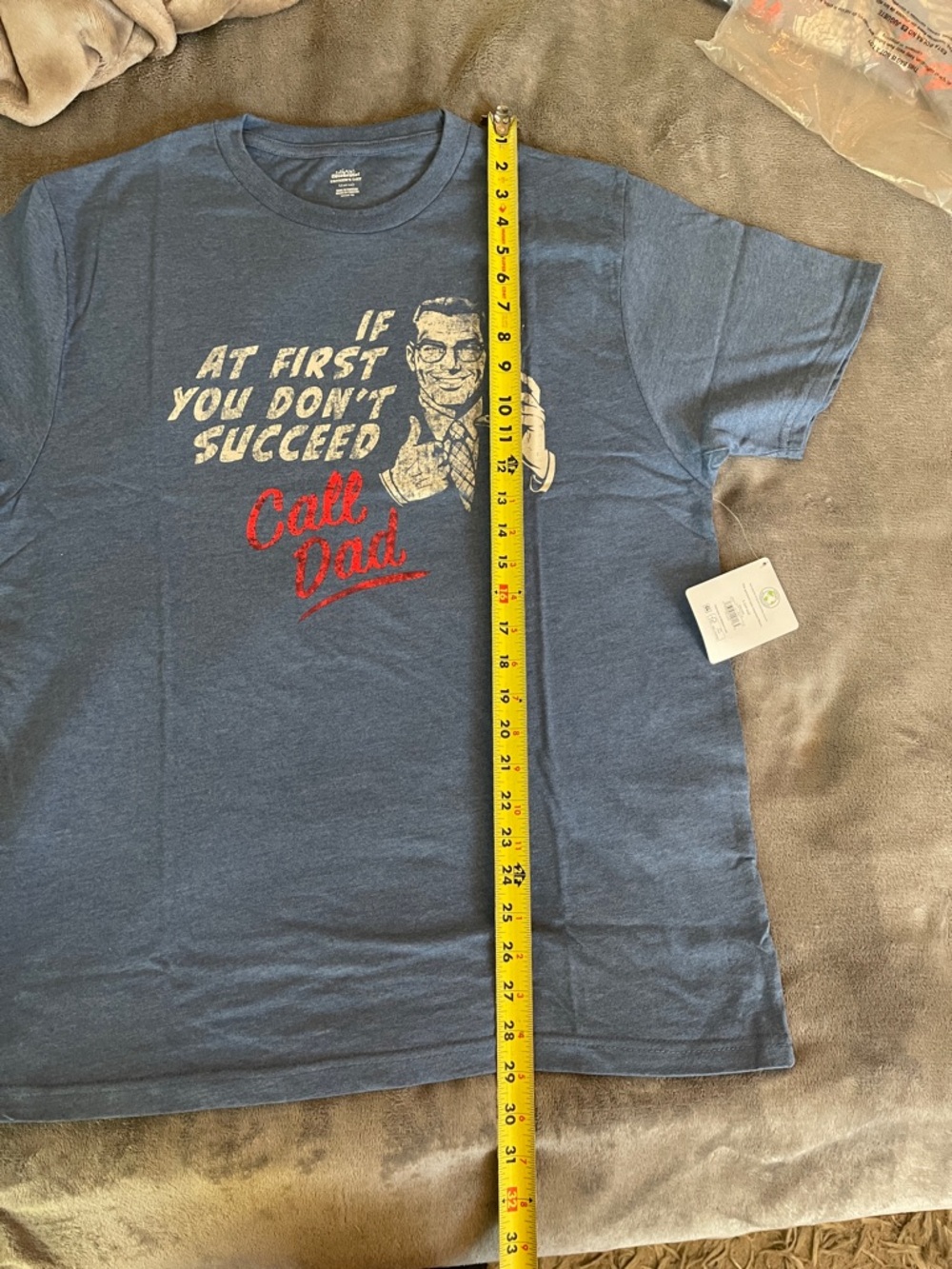 If at first, you don’t succeed call dad vintage blue graphic T-shirt nwt - Picture 6 of 8